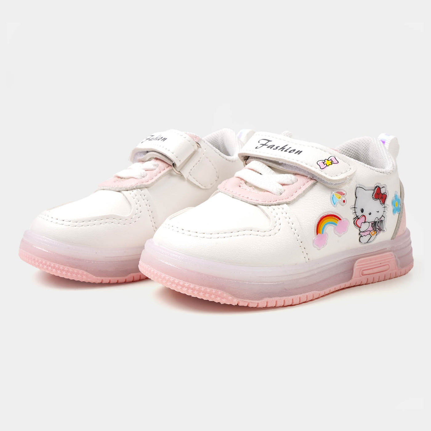 Girls Sneakers With Multi Lights Effects | White