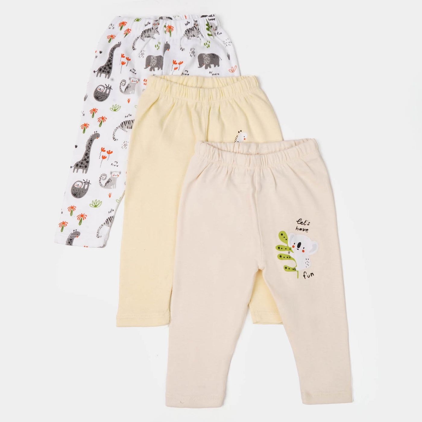 Infant Boys Pajama 3 PCs Set Wild Animal - Multi