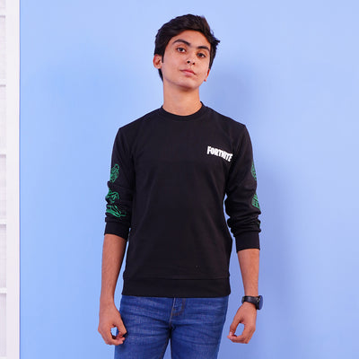 Teens Boys Sweater Fortnite - BLACK