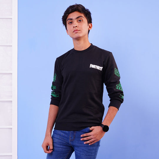 Teens Boys Sweater Fortnite - BLACK