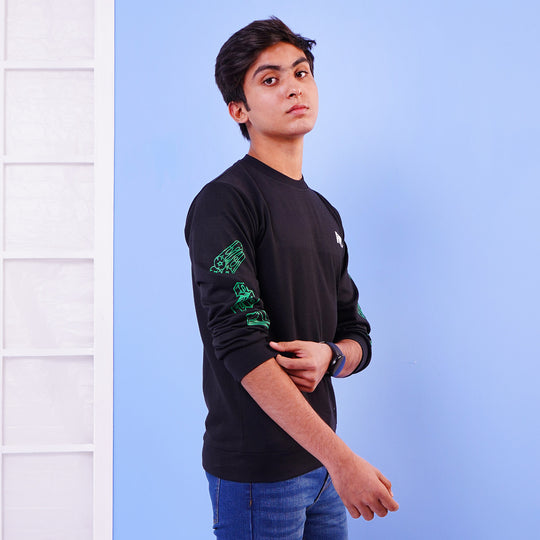 Teens Boys Sweater Fortnite - BLACK