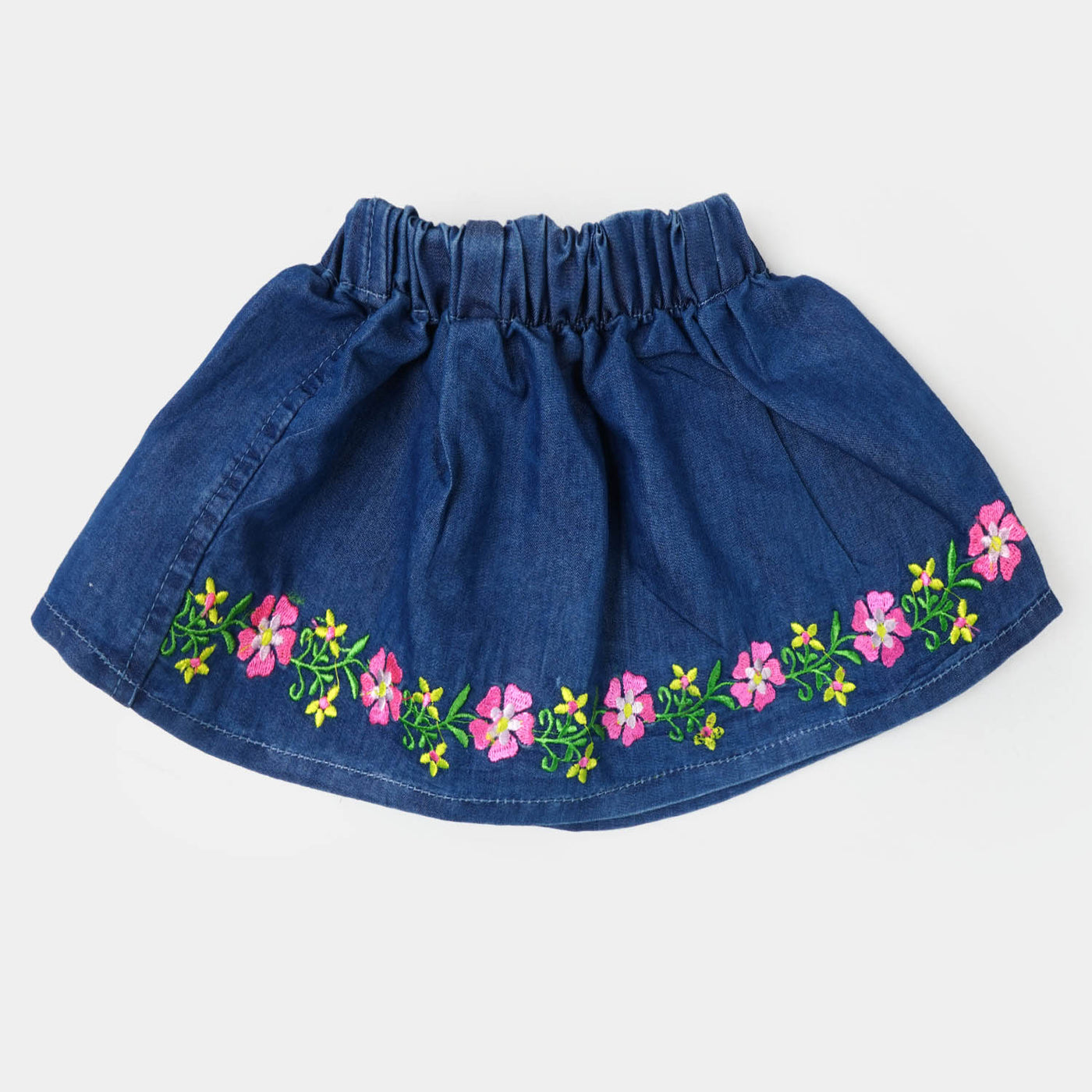 Infant Girls Denim Emb Skirt - L Blue