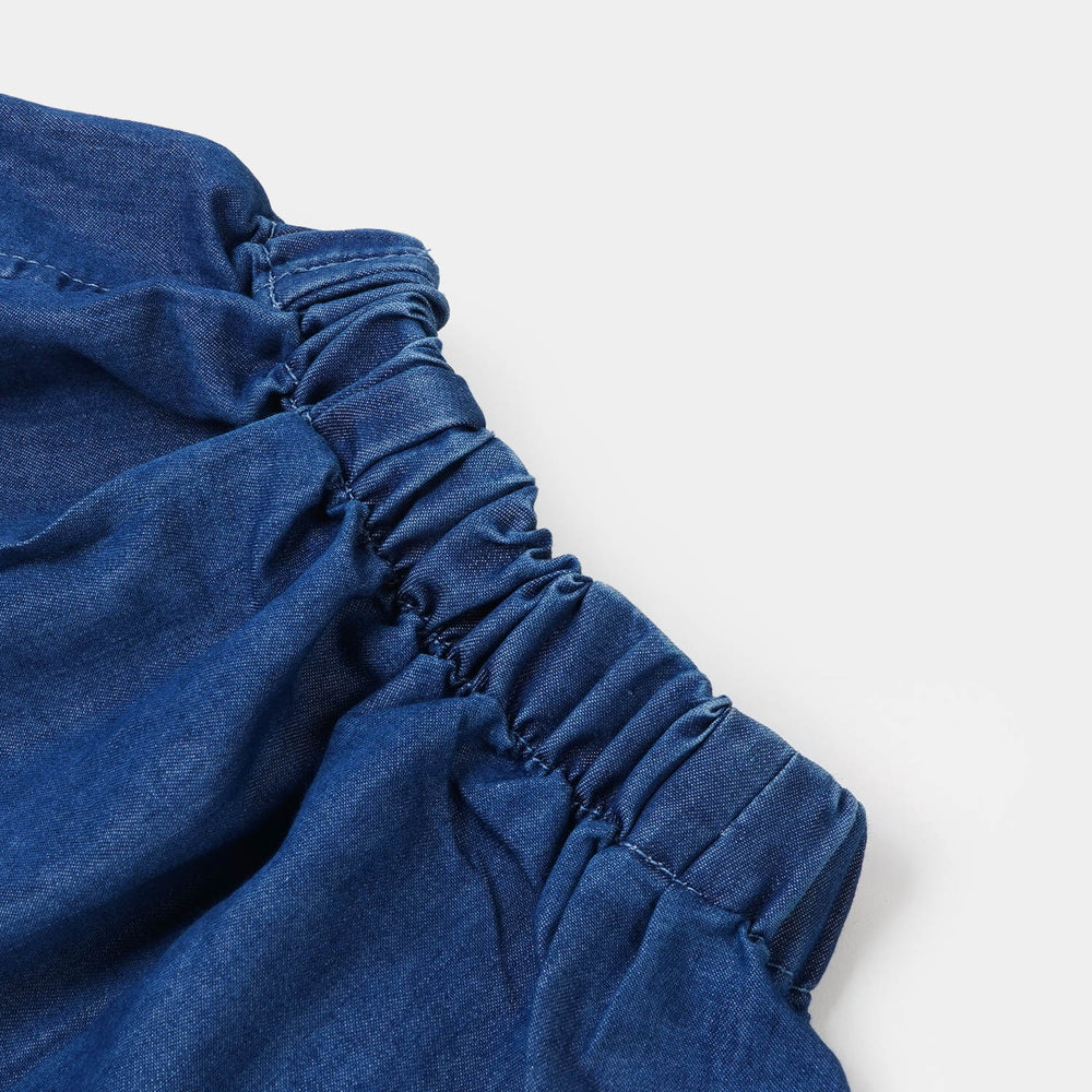 Infant Girls Denim Emb Skirt - L Blue