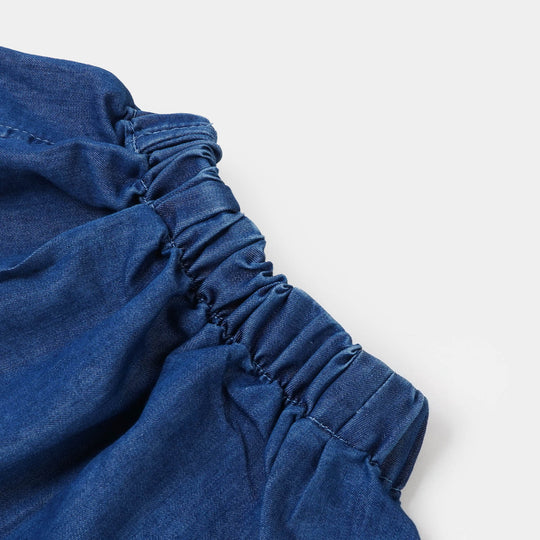 Infant Girls Denim Emb Skirt - L Blue