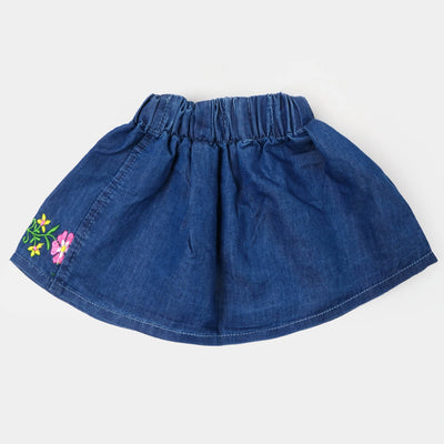 Infant Girls Denim Emb Skirt - L Blue
