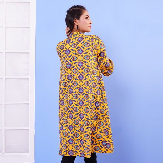 Teens Girls Digital Print Kurti Flower Paradise - Multi