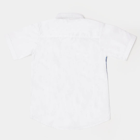 Boys Cotton Suit Check - Blue