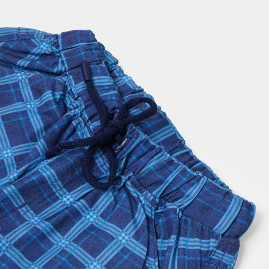 Boys Cotton Suit Check - Blue