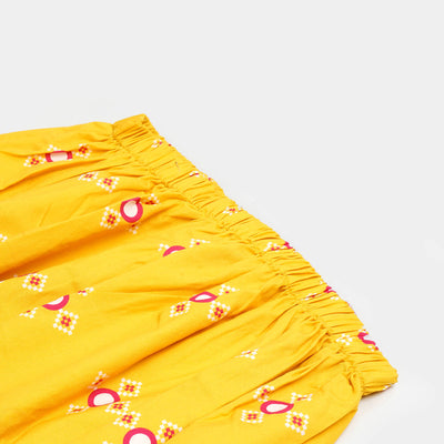 Girls Teens Digital Print Long Skirt Sun Glow - Citrus