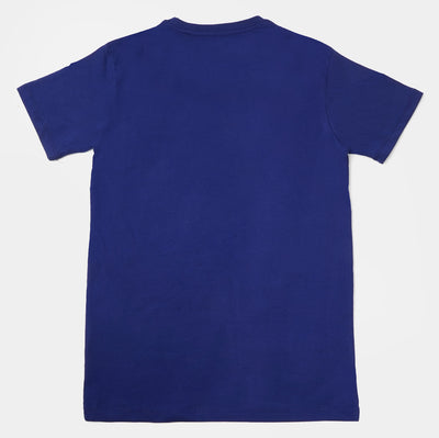 Teens Boys Lycra Jersey T-Shirt - Navy Blue
