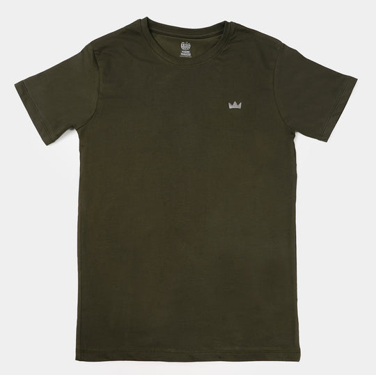 Teens Boys Lycra Jersey T-Shirt - Rifle Green