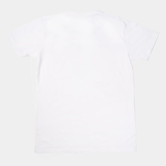 Teens Boys Lycra Jersey T-Shirt - White