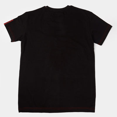 Teens Boys Cotton T-Shirt Character - Black