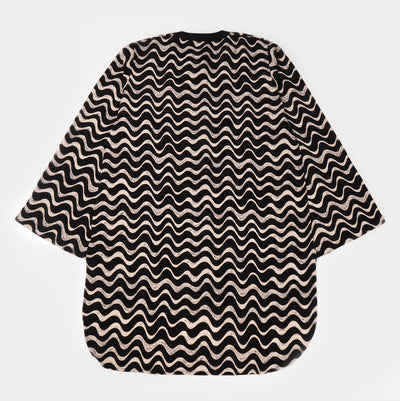 Teens Girls Linen 2Pcs Suit Co-ord Chevron - Black