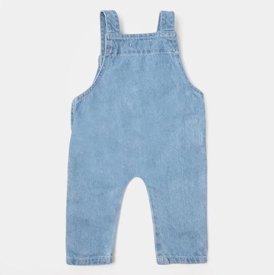 Infant Boys Denim Bear Hugs Dungaree - Mid Blue