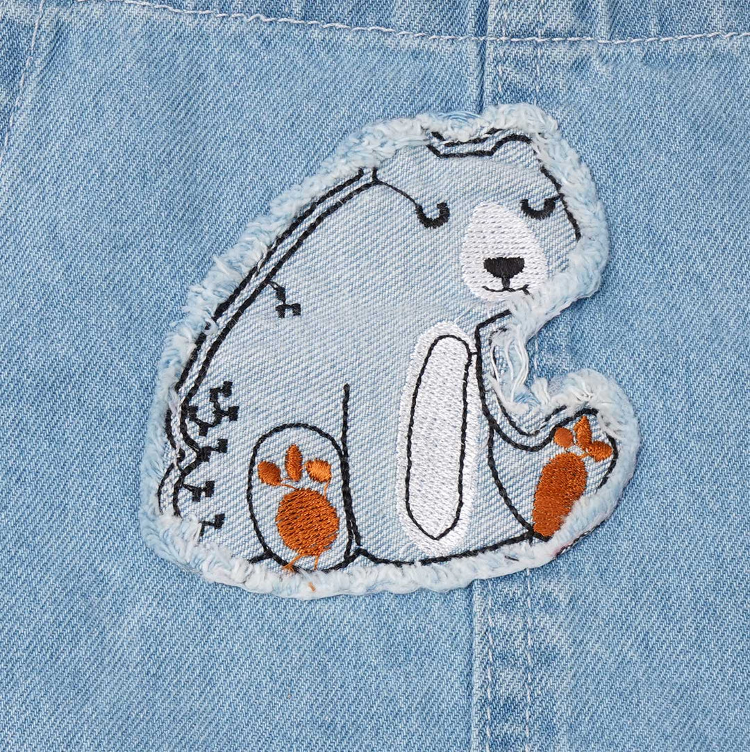 Boys Denim Over All Bear Hugs Dangri - Mid Blue