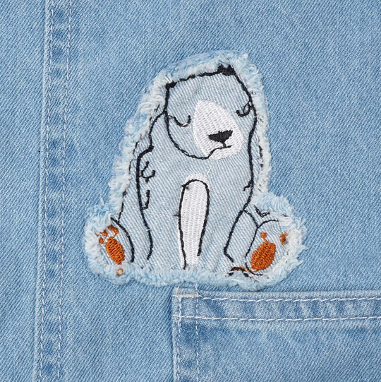 Boys Denim Over All Bear Hugs Dangri - Mid Blue