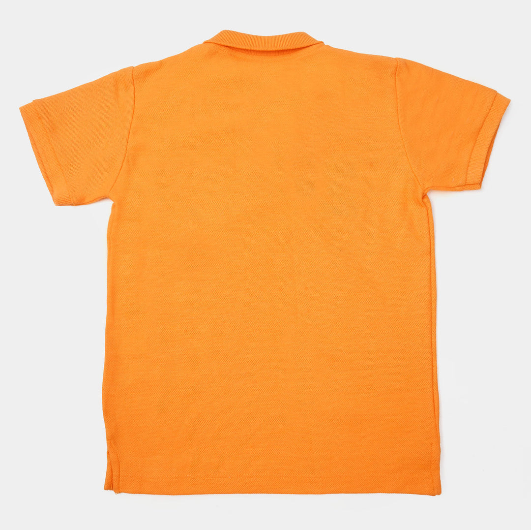 Boys Cotton Polo Shirt Jeep - Orange