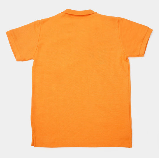 Boys Cotton Polo Shirt Jeep - Orange