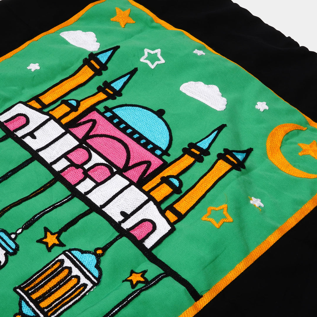 Kids Islamic Prayer Mat - Green