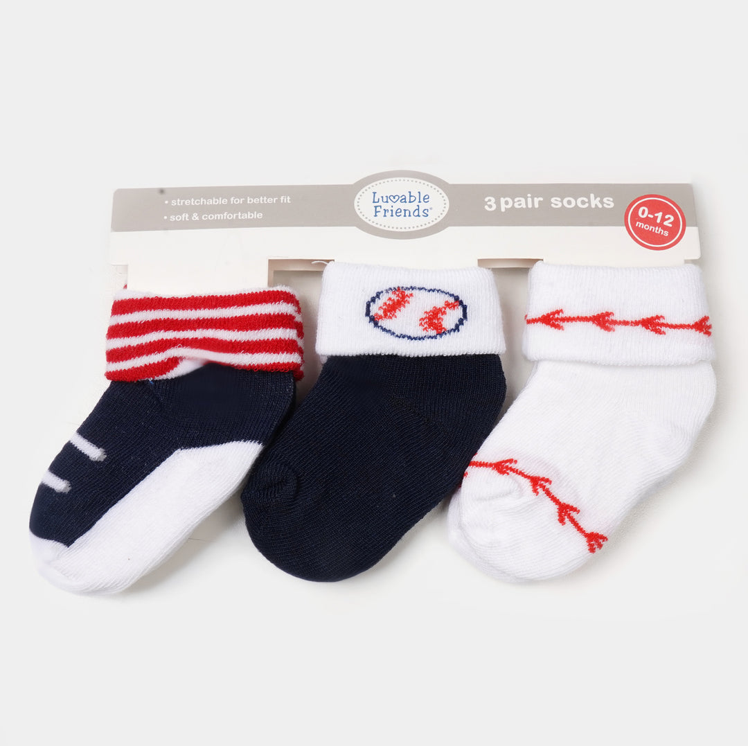 Infant Baby 3 Pair Socks | 0-12M