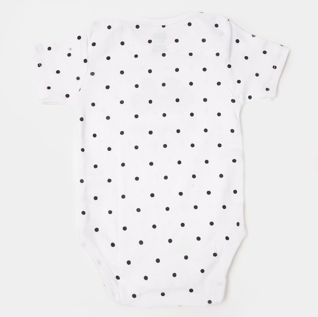 Infant Girls Rib Rompers 3PCs Hedge Hugs & Dots