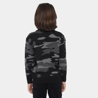Boys Sweater Camouflage - Black