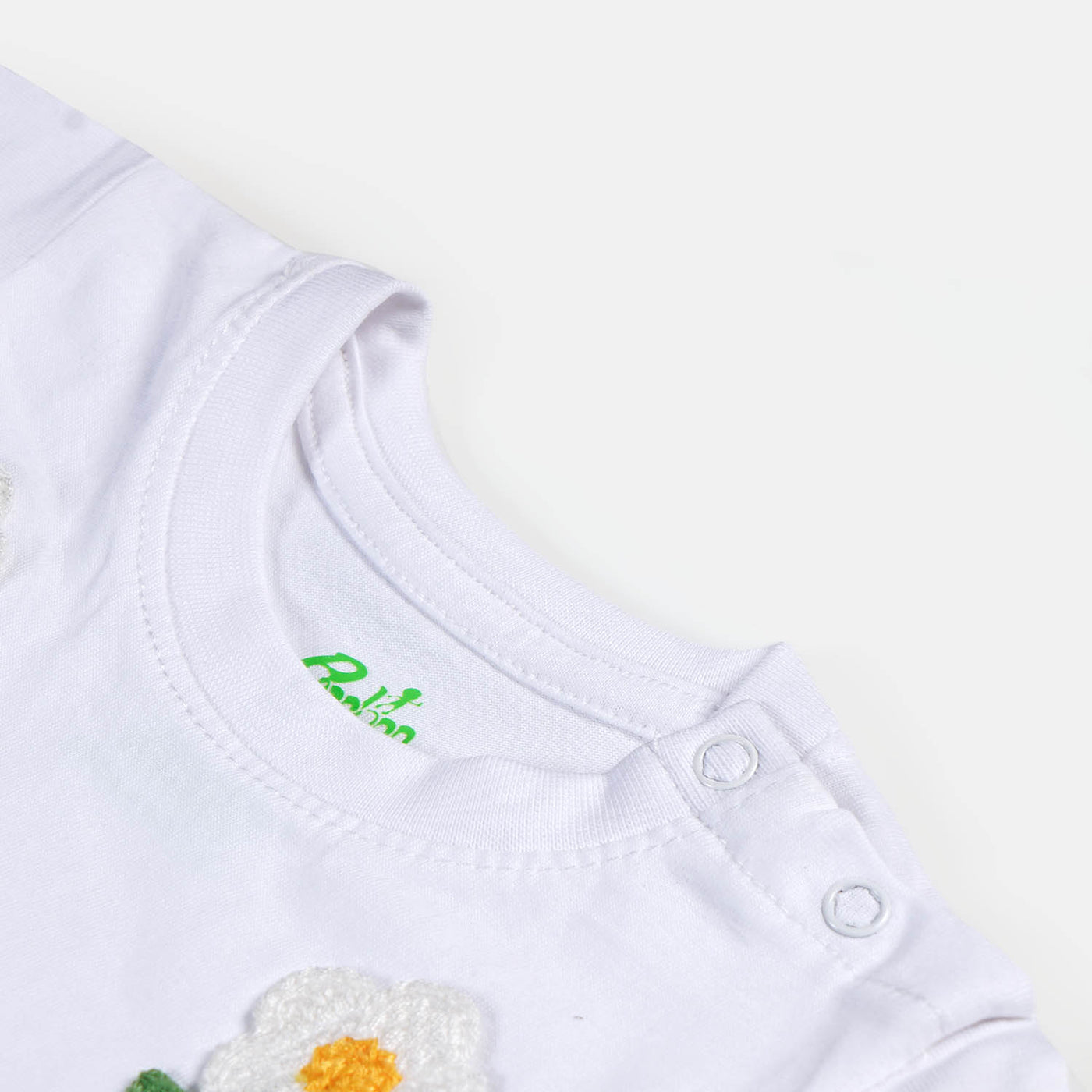 Infant Cotton Girls T-Shirt Sunflower | White