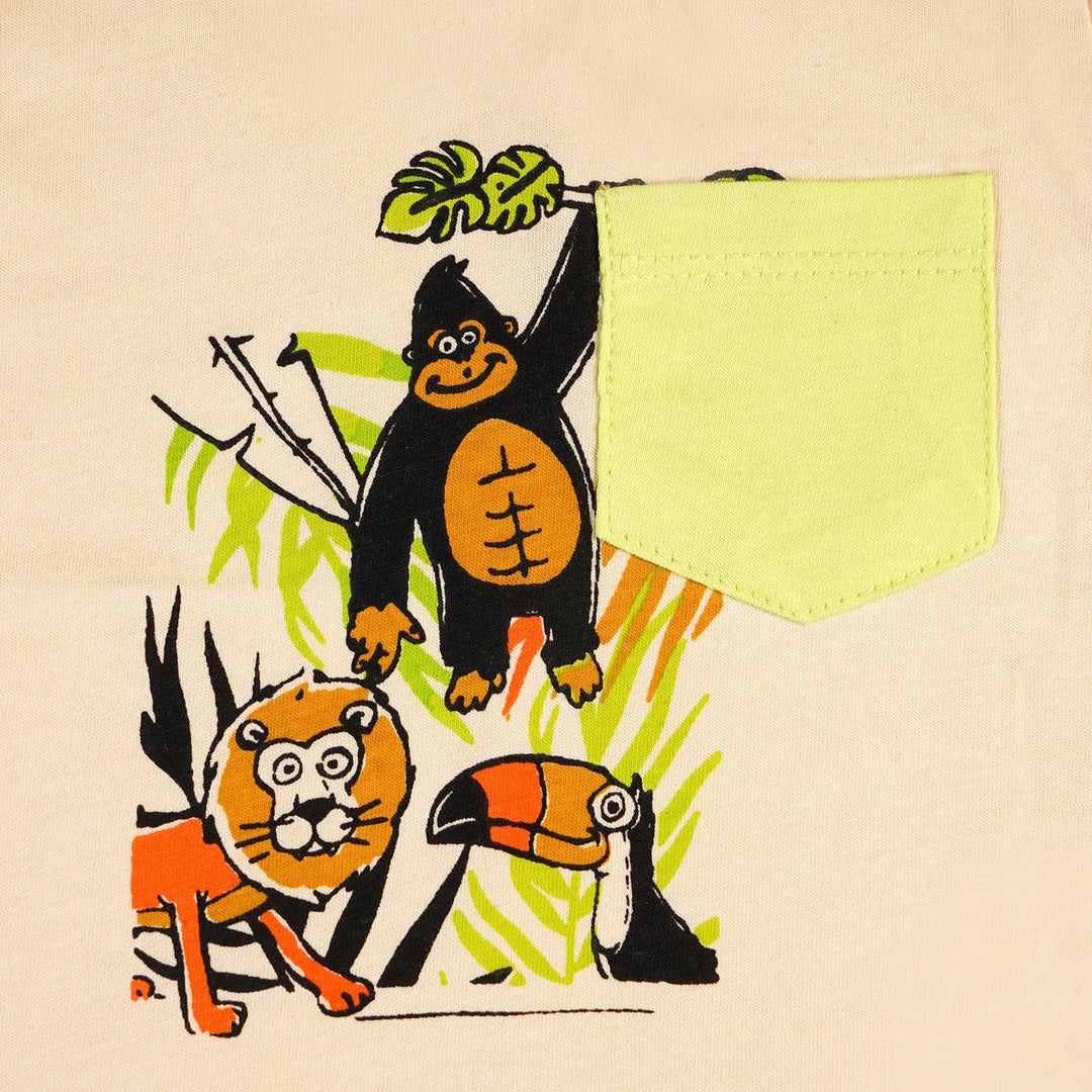 Infant Boys Neck T-Shirt Lion - Vanila