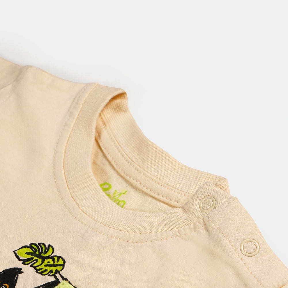 Infant Boys Neck T-Shirt Lion - Vanila