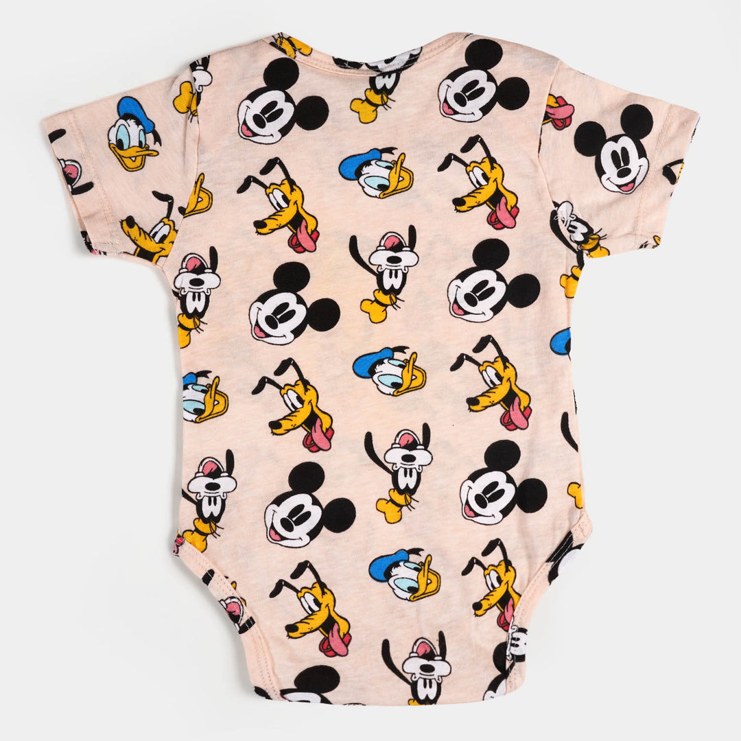 Infant Unisex Cotton Romper D Duck - Peach