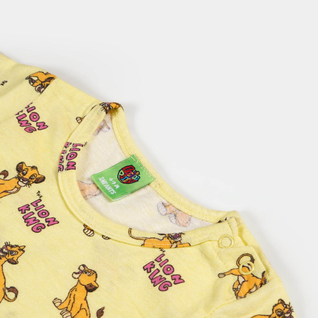 Infant Cotton Romper Lion King - Cream