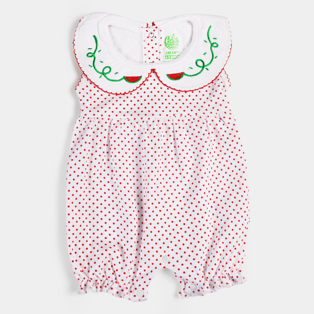 Infant Girls Knitted Romper Watermelon - White