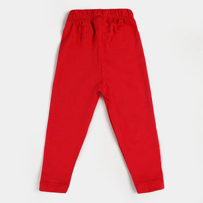 Infant Girls Jersey Plain Tights - Red