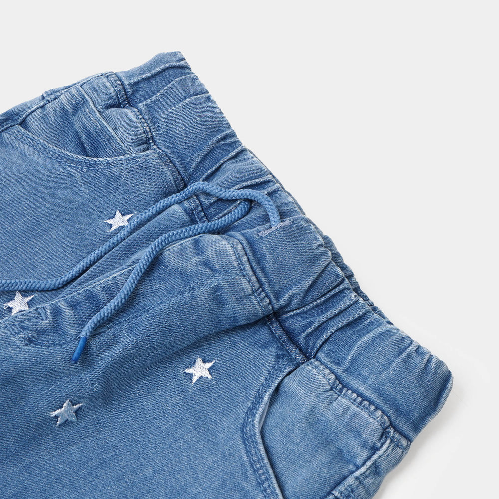 Girls Denim Jegging Stars - Mid Blue