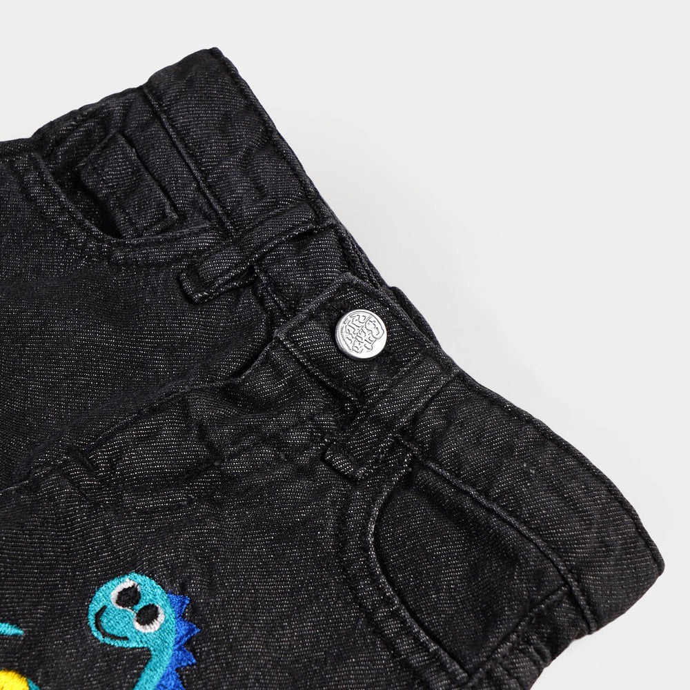 Infant Boys Denim Short Little Claws | CHARCOAL