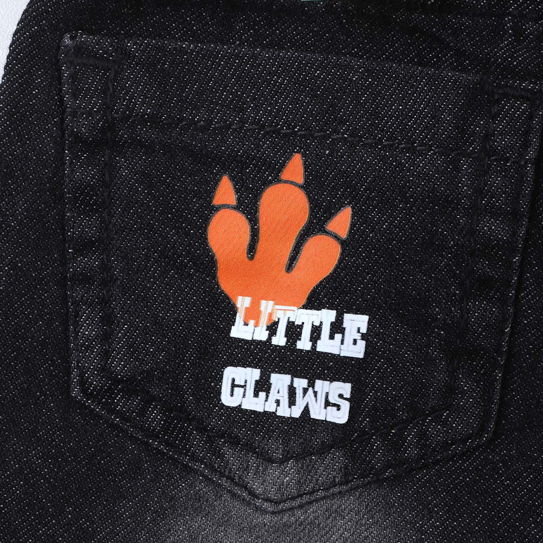 Infant Boys Denim Short Little Claws | CHARCOAL