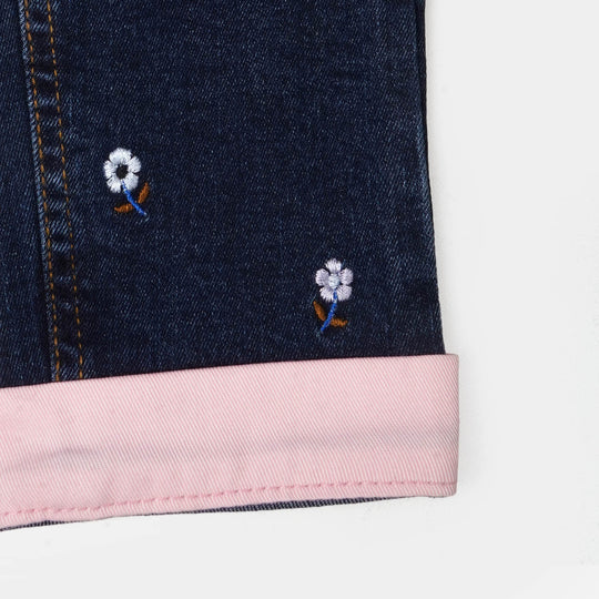 Girls Denim Pant Petals - Dark Blue