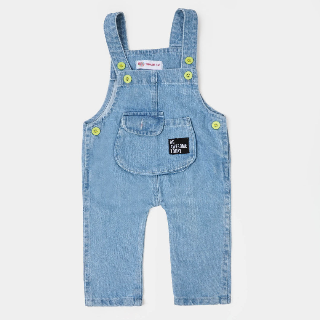 Boys Denim Over All Dangri Awesome - Ice Blue