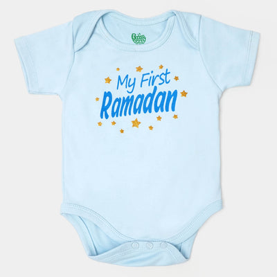 Infant Unisex Cotton Romper First Ramadan - Blue