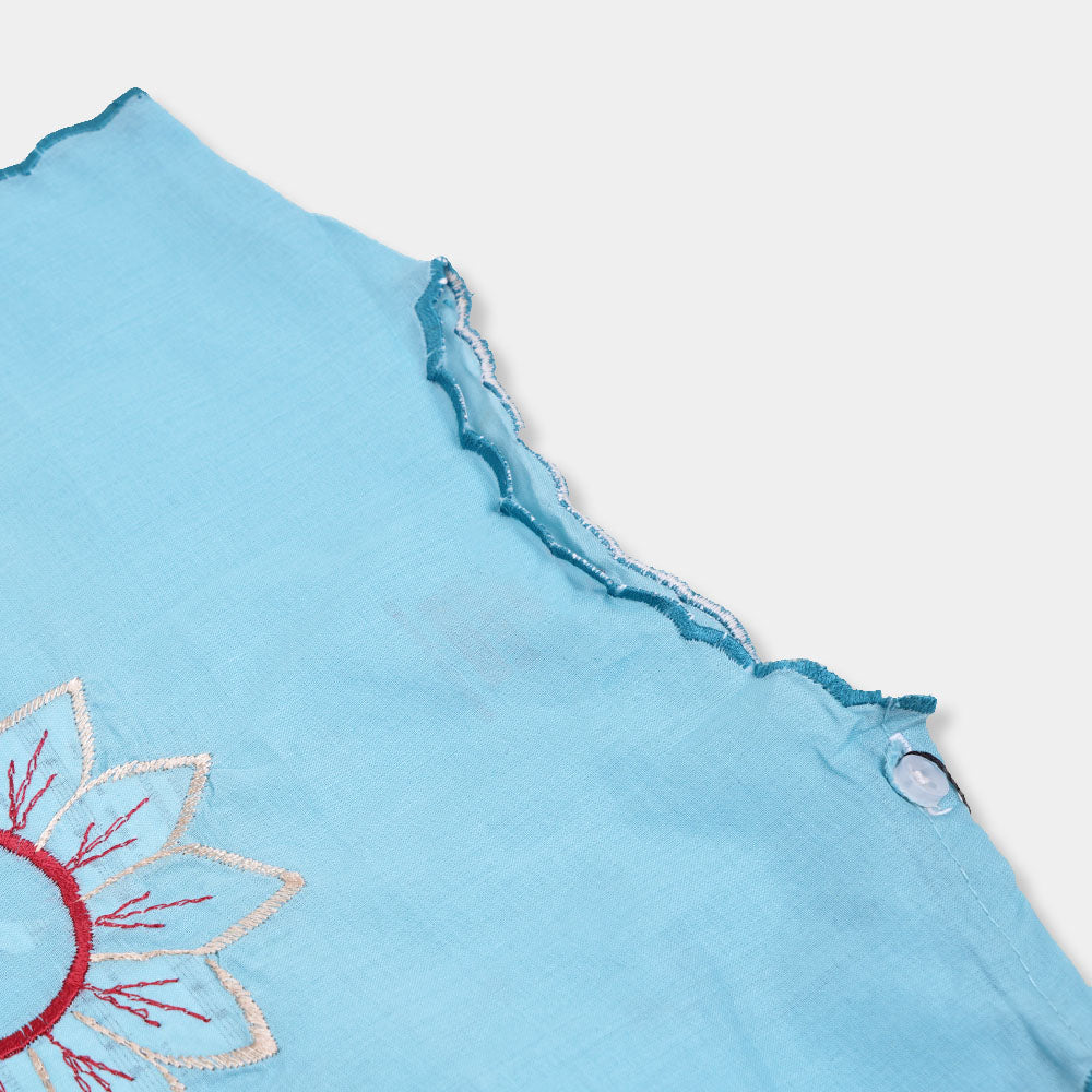 Infant Cotton Jhabla Emb  - Blue