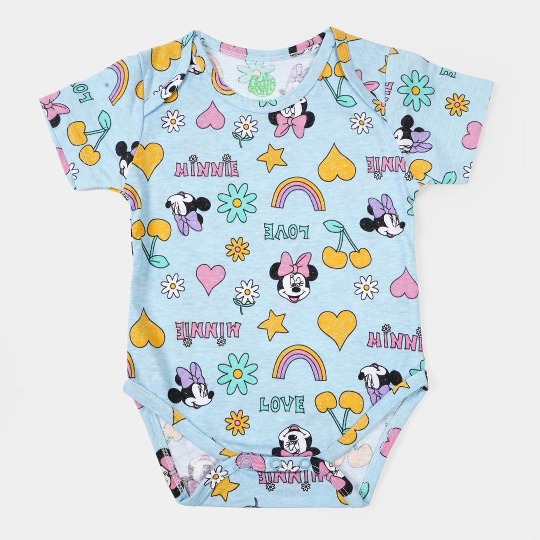 Infant Girls Cotton Romper Character- Sky Blue