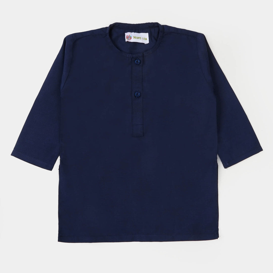 Infant Boys Basic Kurta - Navy Blue