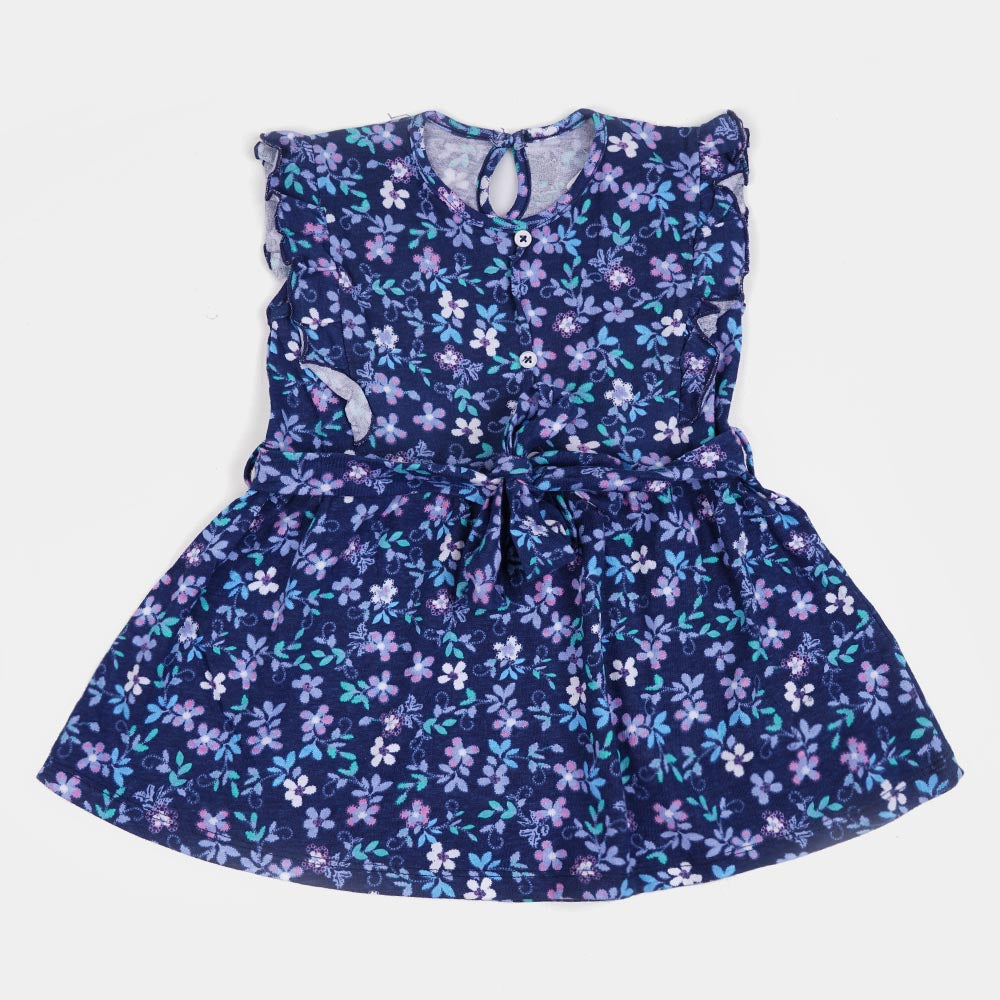 Infant Girls Knitted Frock Frill E-C - Printed