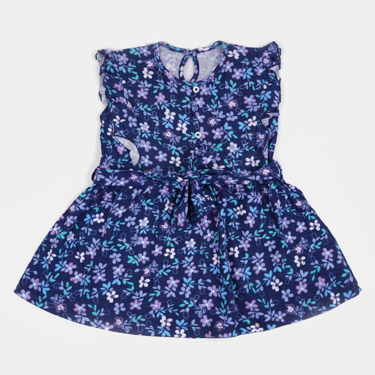 Infant Girls Knitted Frock Frill E-C - Printed