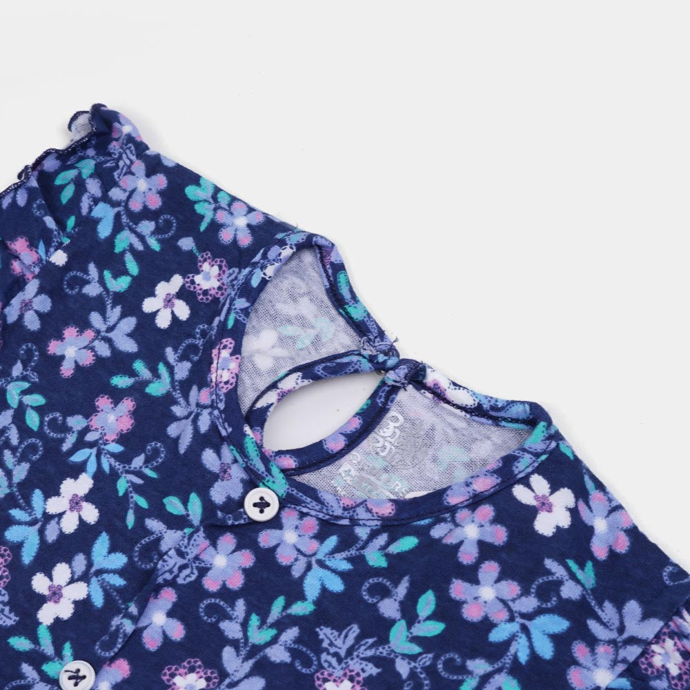Infant Girls Knitted Frock Frill E-C - Printed