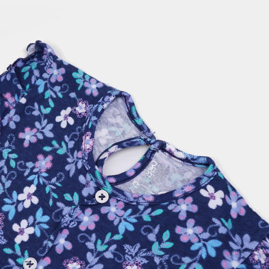 Infant Girls Knitted Frock Frill E-C - Printed