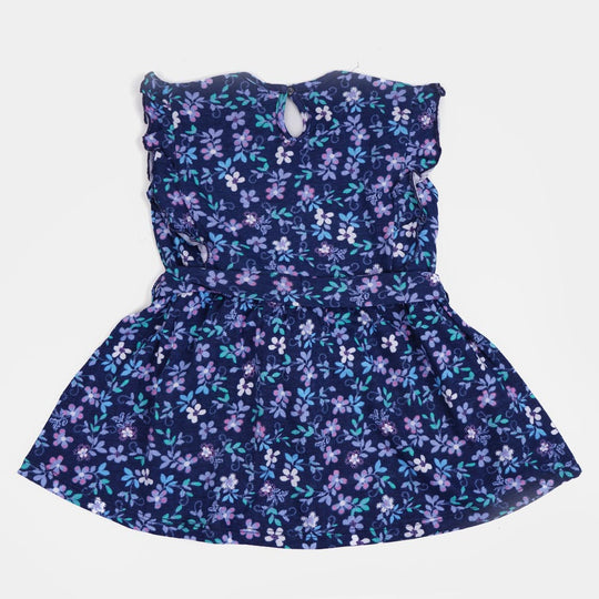 Infant Girls Knitted Frock Frill E-C - Printed
