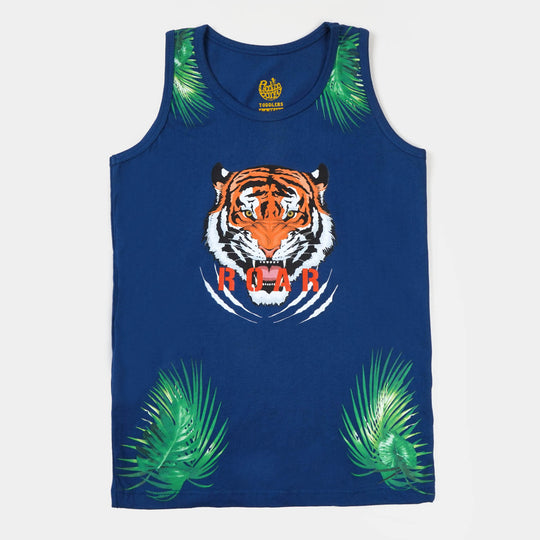 Boys Cotton Sando Tiger - Navy