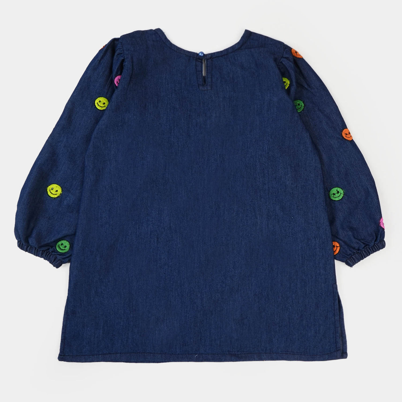 Girls Denim Top Multi Emoji - DARK BLUE